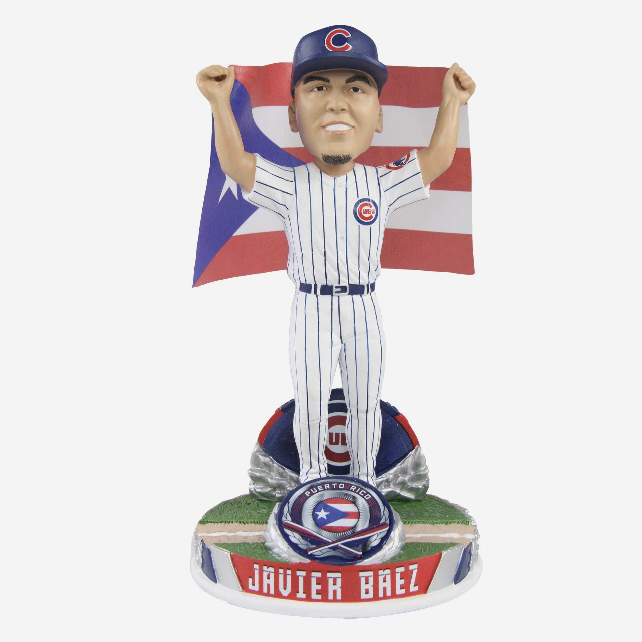 Men's Chicago Cubs Javier Baez Fanatics Branded Navy 2019 Stars & Stripes  Banner Wave Name 