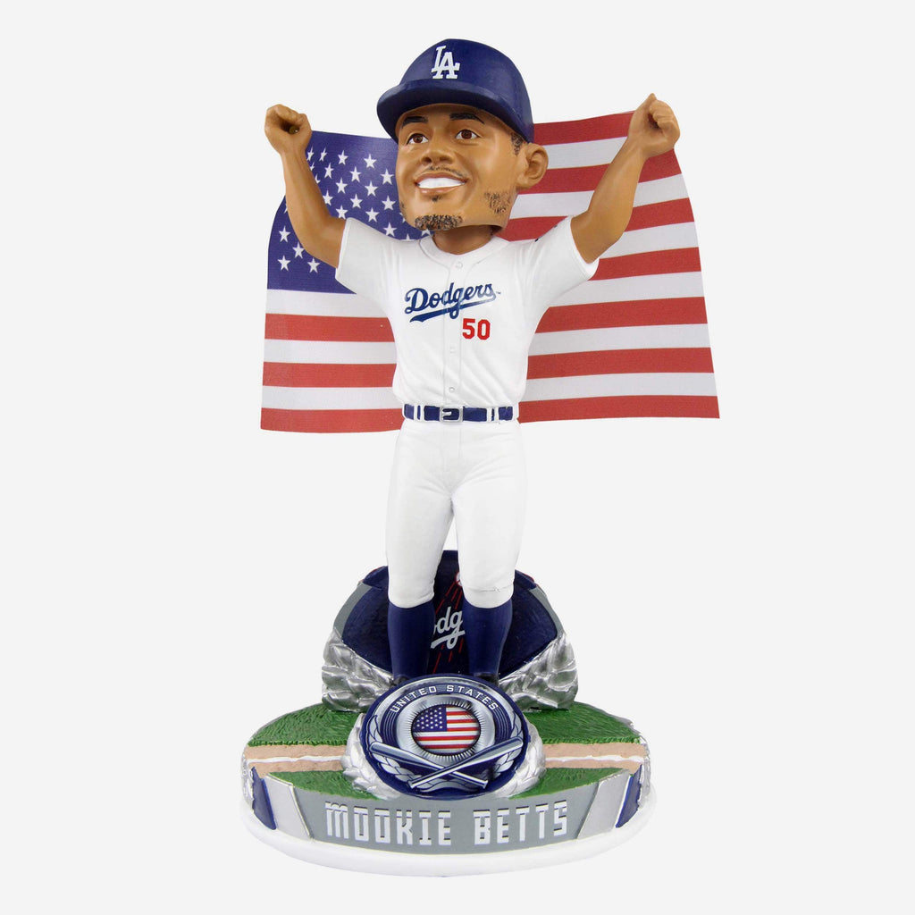 Mookie Betts Los Angeles Dodgers National Flag Bobblehead FOCO - FOCO.com