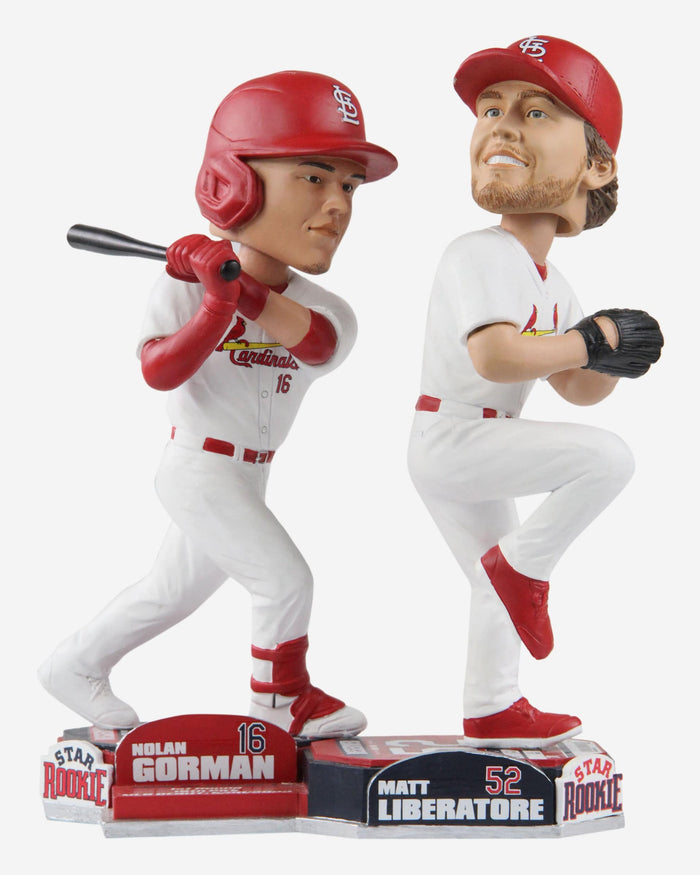 Nolan Gorman & Matthew Liberatore St Louis Cardinals Star Rookie Bobblemate Dual Bobblehead Officially Licensed by MLB