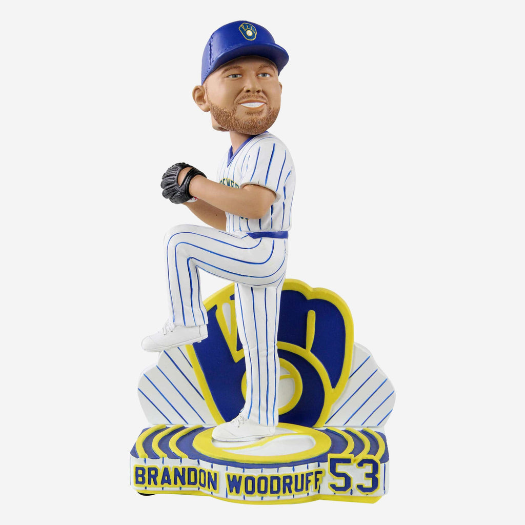 Brandon Woodruff Milwaukee Brewers Retro Jersey Bobblehead FOCO - FOCO.com