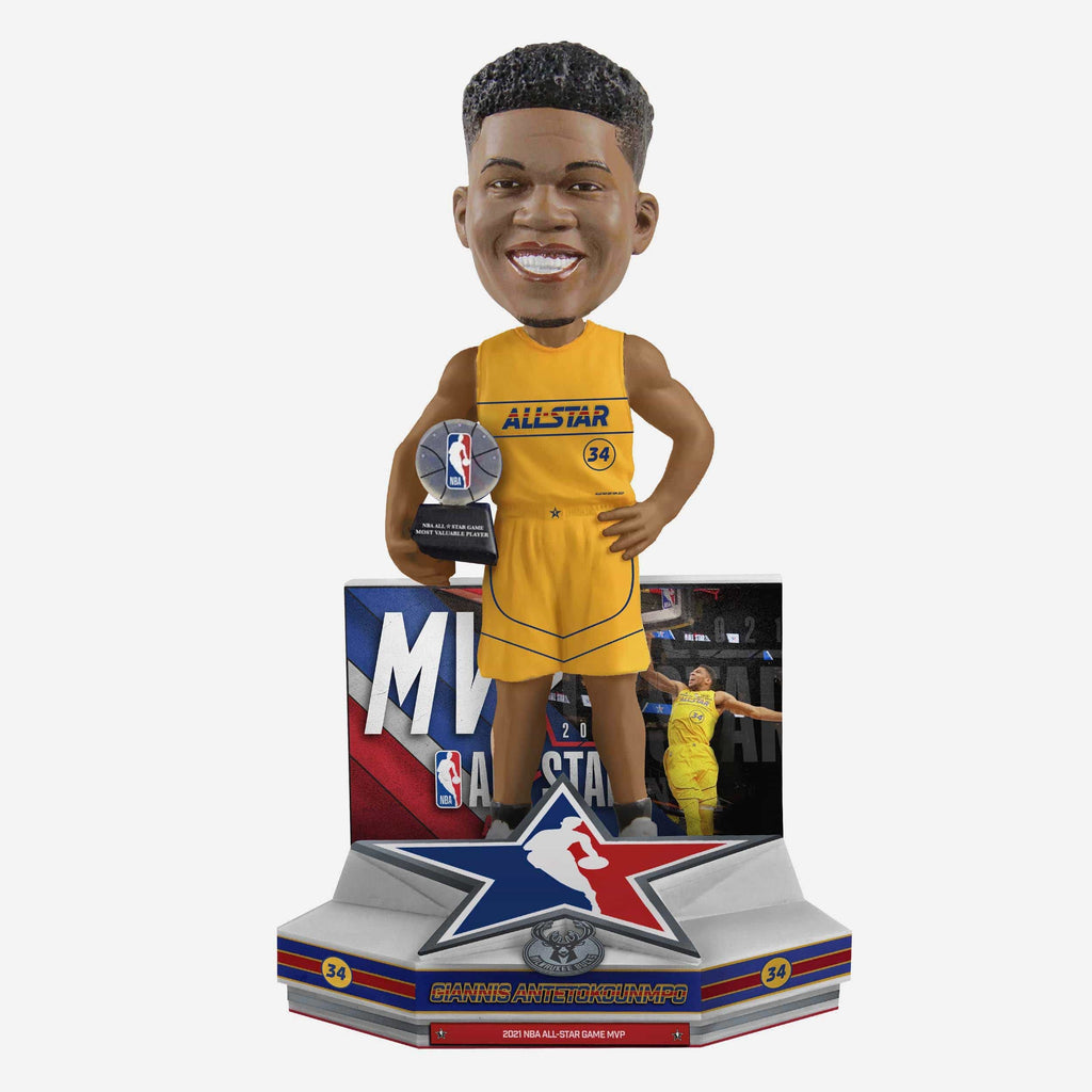 Giannis Antetokounmpo Milwaukee Bucks 2021 NBA All-Star MVP Bobblehead FOCO