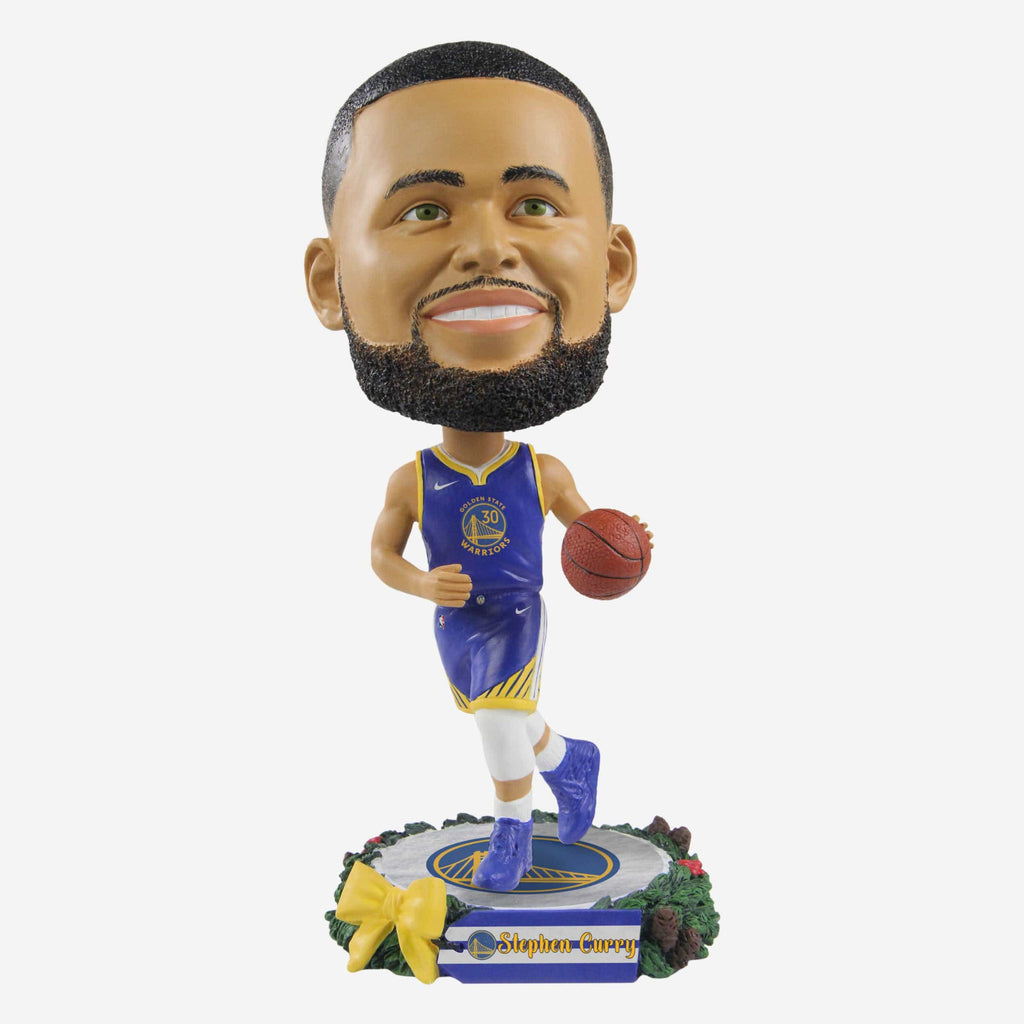 Steph Curry Golden State Warriors Holiday Wreath Bighead Bobblehead FOCO