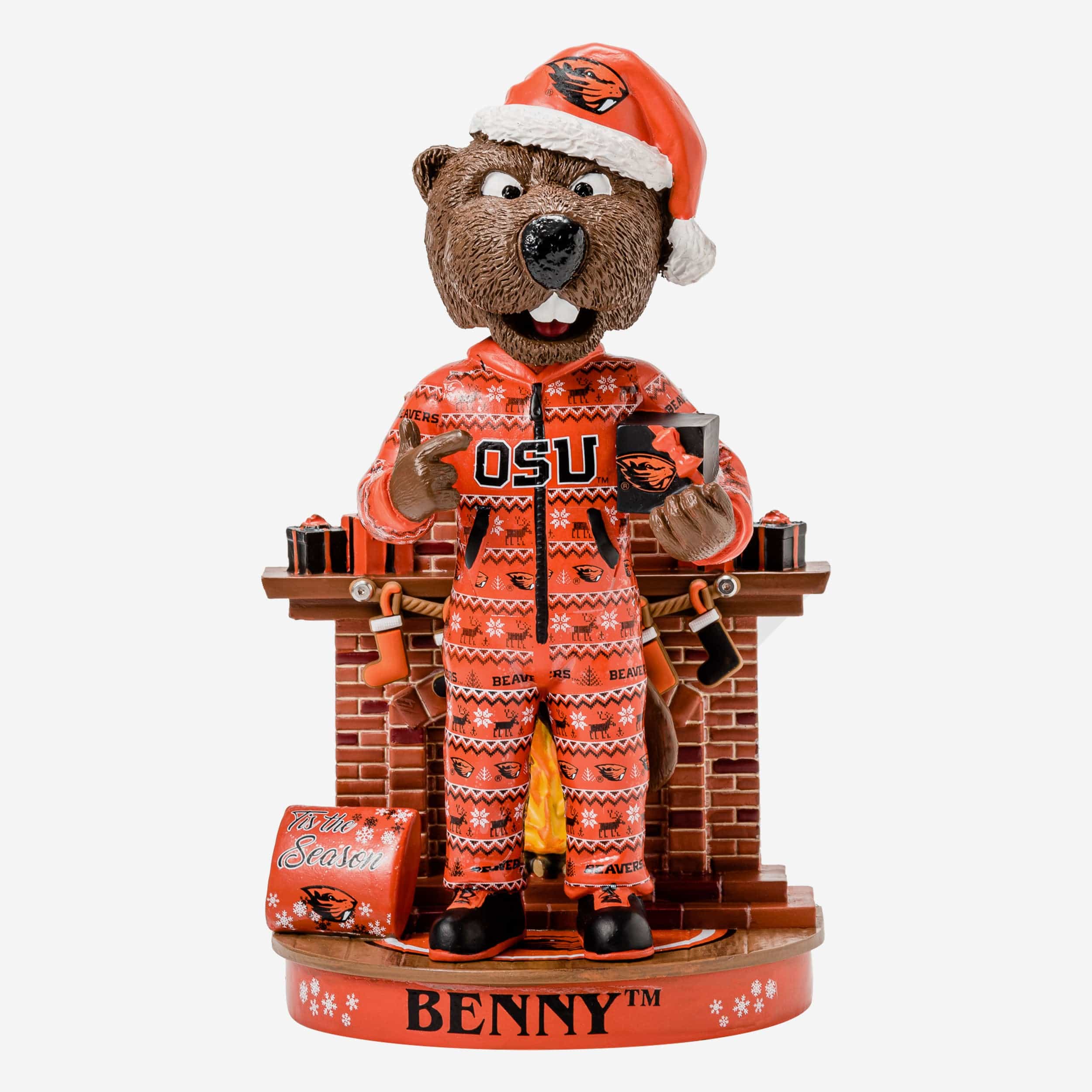 8 in. Wooden Mascot Statue with Team Logo, Chicago Bears