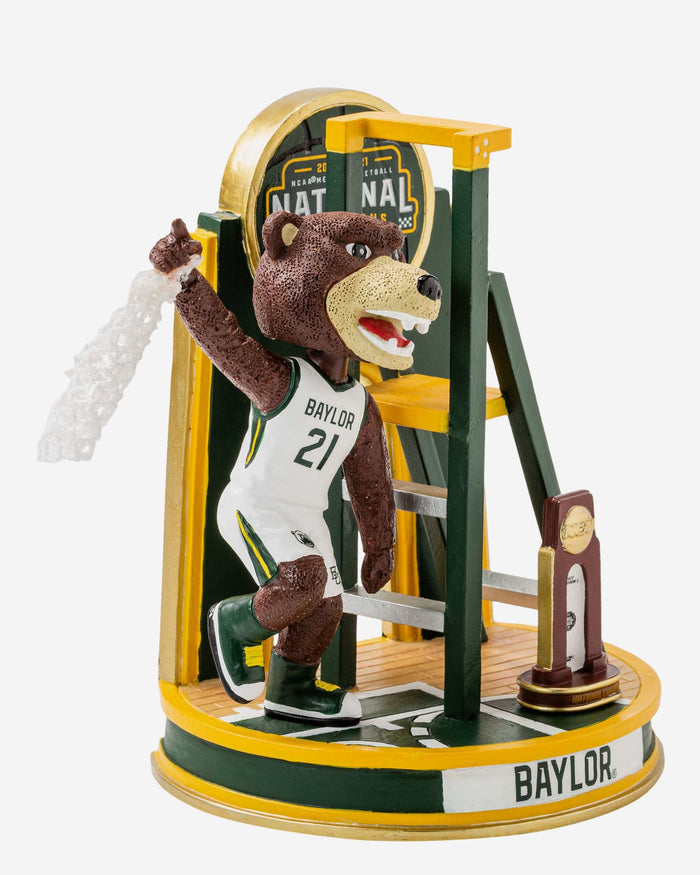 Bruiser Baylor Bears 2021 Mens Basketball National Champions Cutting The Net Mascot Mini Bobblehead Scene FOCO - FOCO.com