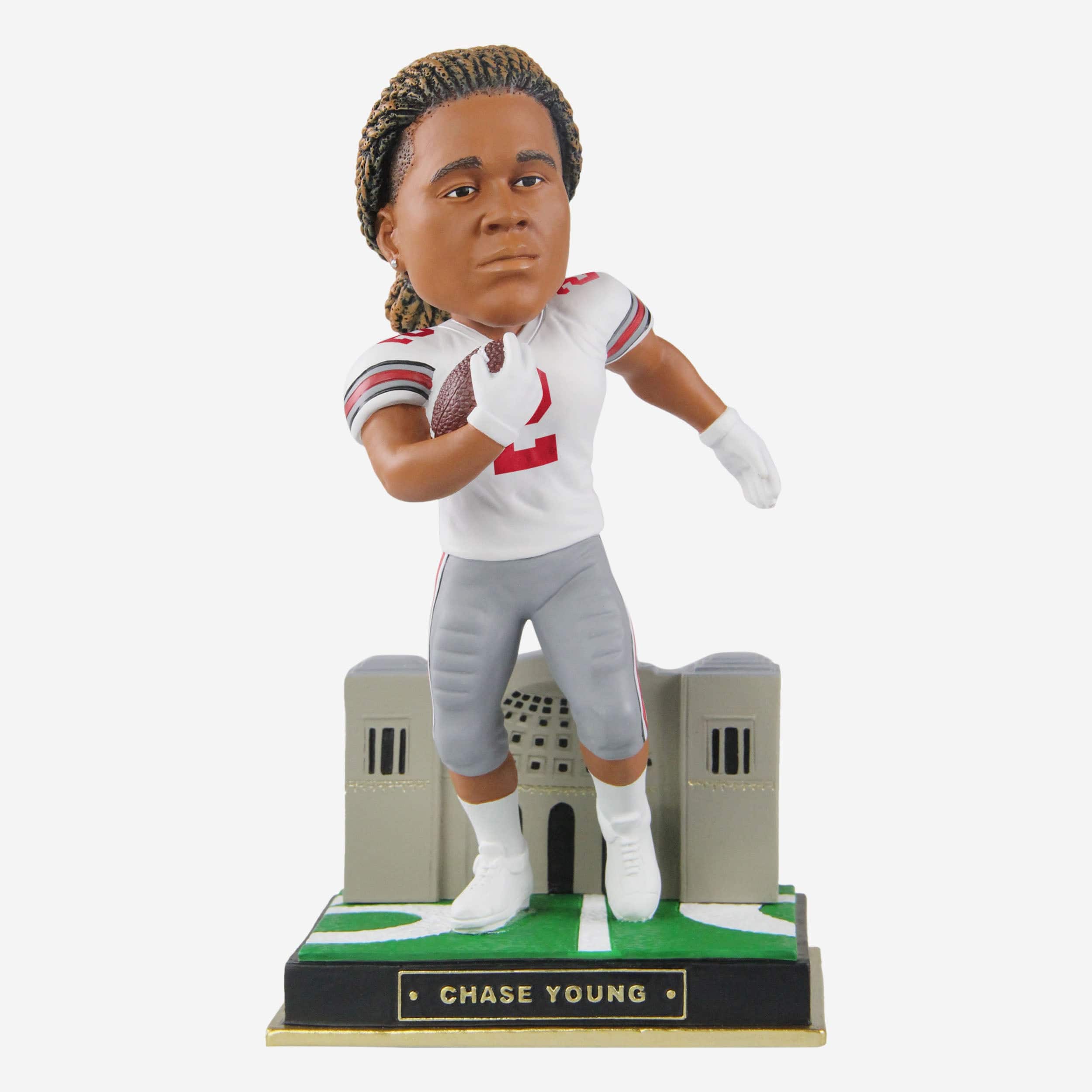 Chase Young Ohio State Buckeyes White Jersey Gate Series Bobblehead FOCO