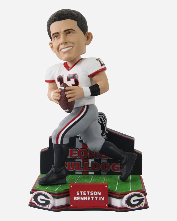 Stetson Bennett Georgia Bulldogs Football White Uniform Student Athlete Bobblehead FOCO - FOCO.com