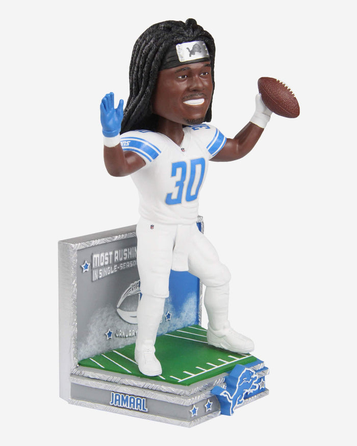 Jamaal Williams Detroit Lions Franchise Single Season Rushing Touchdown Record Bobblehead FOCO - FOCO.com