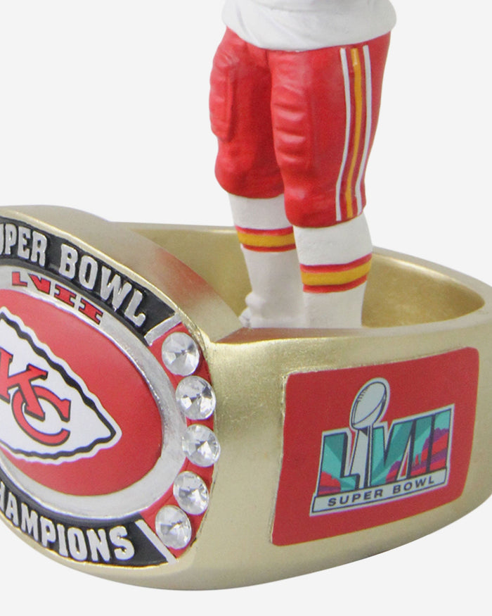 Isiah Pacheco Kansas City Chiefs Super Bowl LVII Champions Ring Base Bighead Bobblehead FOCO - FOCO.com