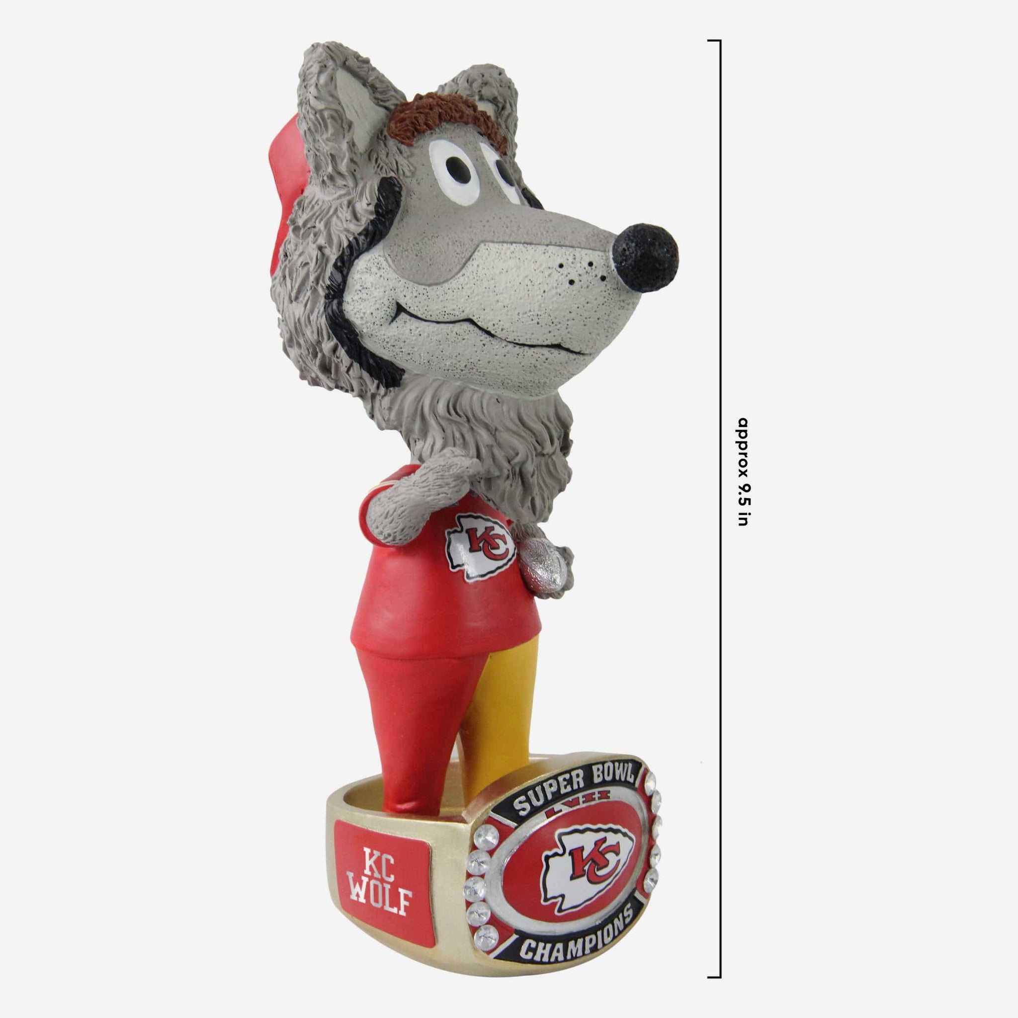 K.C. WOLF THE CHIEFS MASCOT 8 INCH PLUSH SUPERBOWL CHAMPIONS 