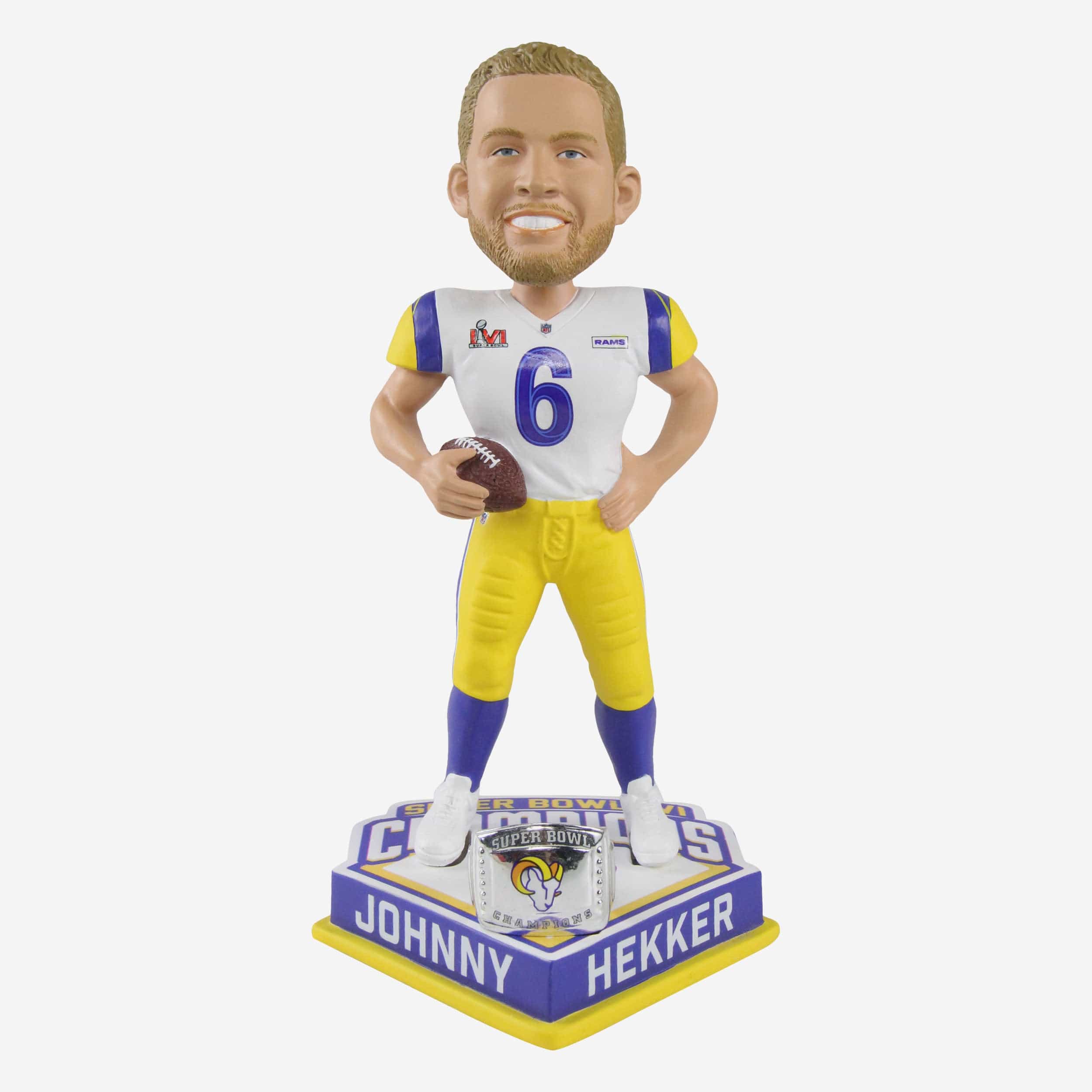 Johnny Hekker Los Angeles Rams Super Bowl LVI Champions Bobblehead