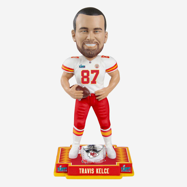 Travis Kelce Kansas City Chiefs Super Bowl LVII Outfit Bobblehead FOCO