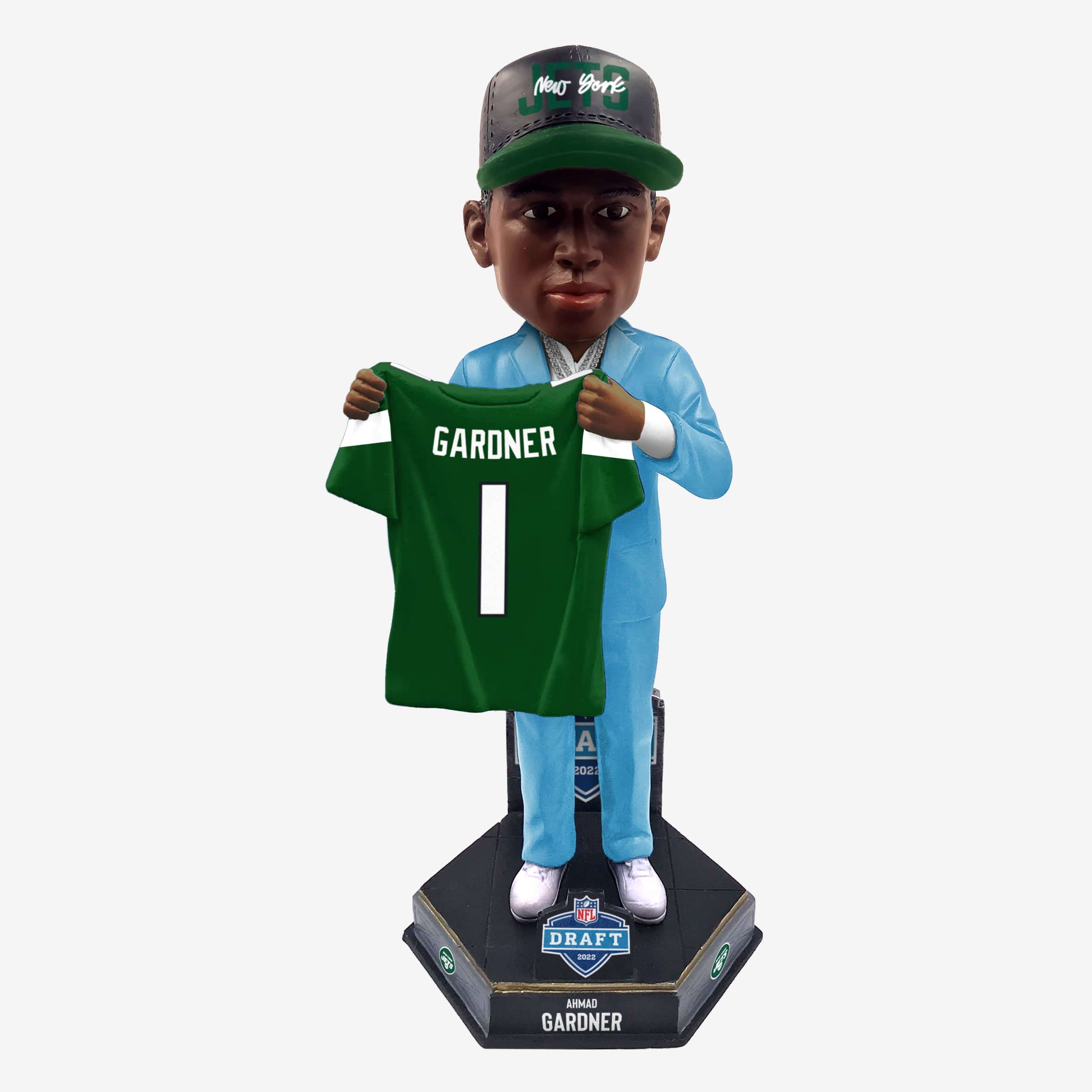 Sauce Gardner New York Jets Retro Uniform Bobblehead FOCO