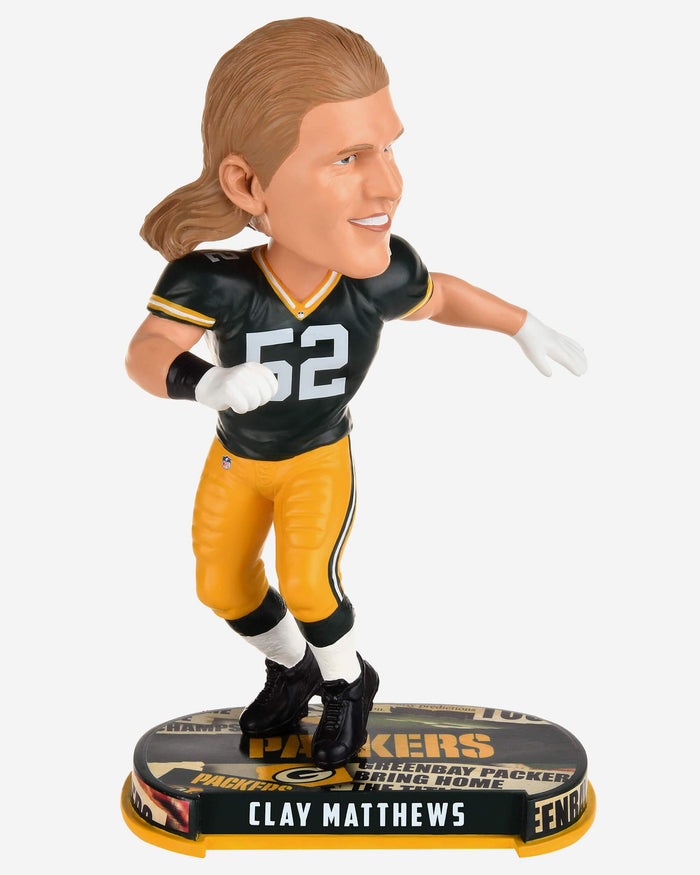 Clay Matthews Green Bay Packers Headline Bobblehead FOCO - FOCO.com