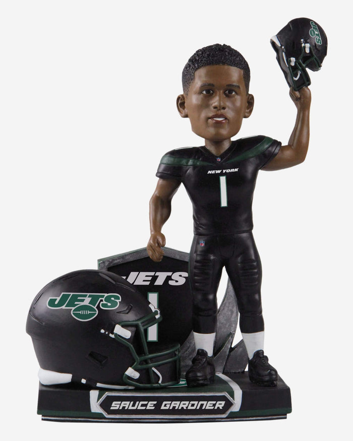 Sauce Gardner New York Jets 2022 Alternate Helmet Bobblehead FOCO - FOCO.com