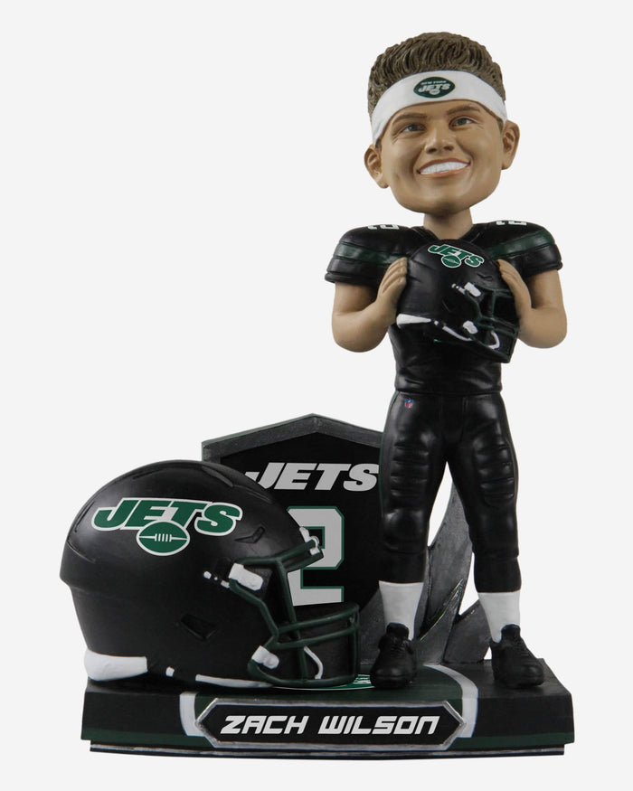 Zach Wilson New York Jets 2022 Alternate Helmet Bobblehead FOCO - FOCO.com