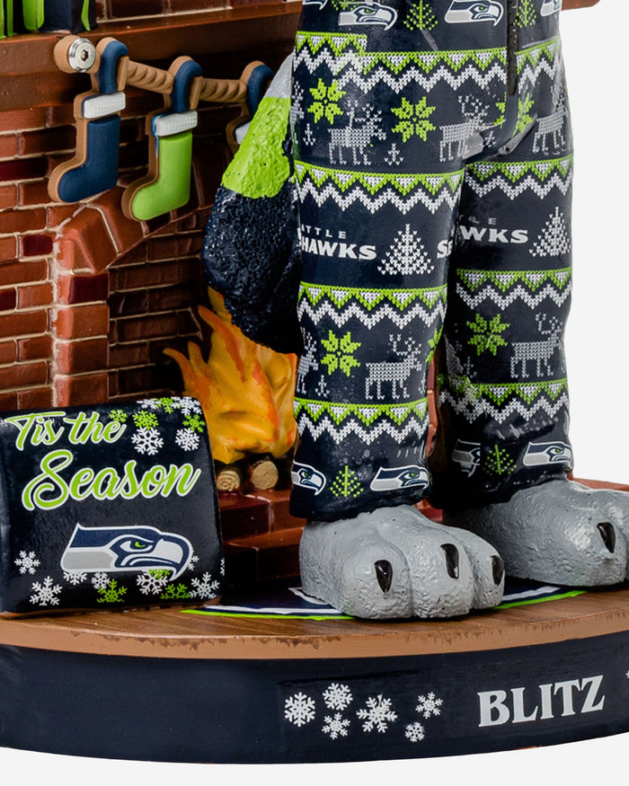 Blitz Seattle Seahawks Holiday Mascot Bobblehead FOCO - FOCO.com