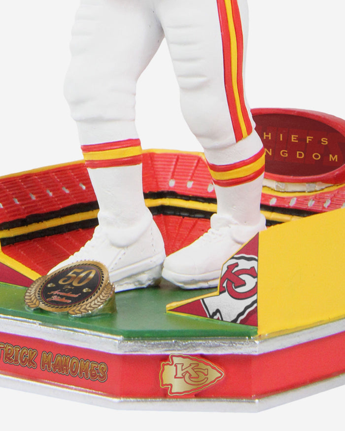 Patrick Mahomes Kansas City Chiefs Arrowhead Stadium 50th Anniversary Bobblehead FOCO - FOCO.com