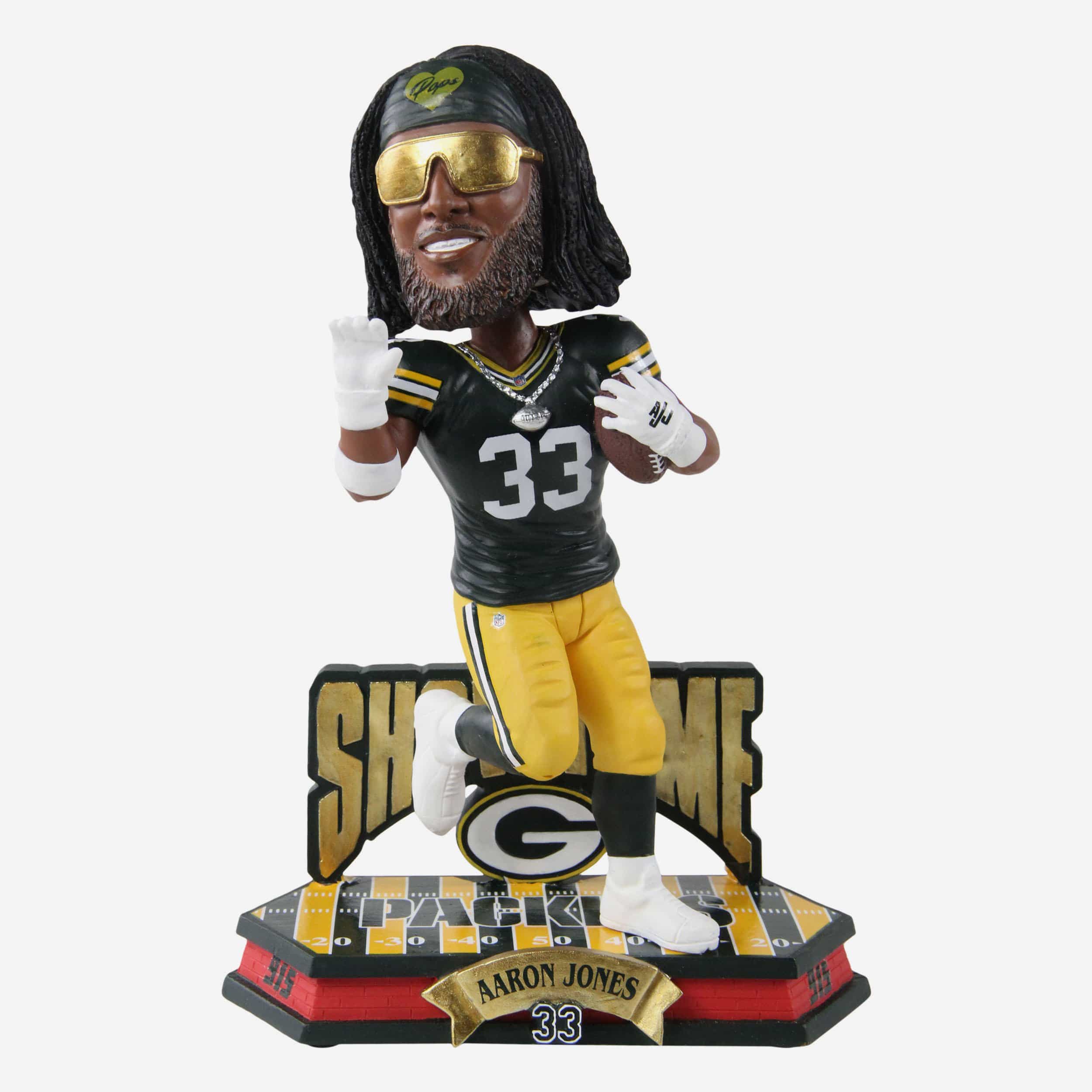 Aaron Jones Green Bay Packers Sombrero Bobblehead FOCO