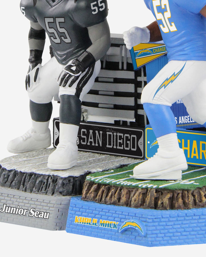Junior Seau & Khalil Mack Los Angeles Chargers Then and Now Bobblehead FOCO