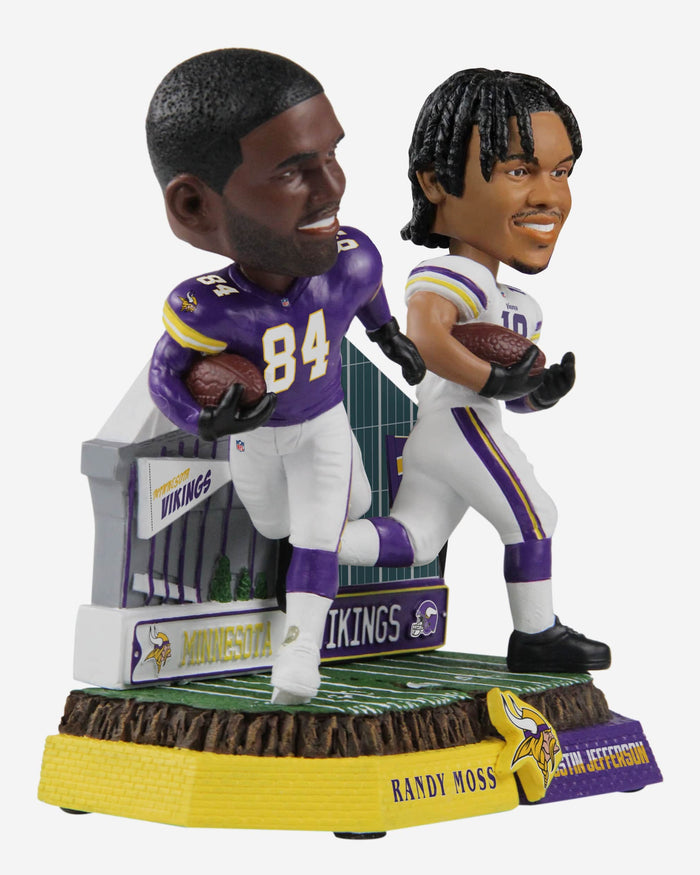 Randy Moss & Justin Jefferson Minnesota Vikings Then and Now Bobblehead FOCO - FOCO.com