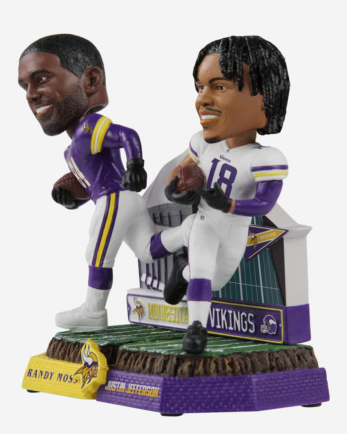 Randy Moss & Justin Jefferson Minnesota Vikings Then and Now Bobblehead FOCO - FOCO.com