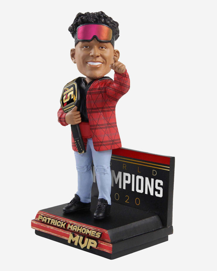 Patrick Mahomes Kansas City Chiefs Championship Belt Bobblehead FOCO - FOCO.com