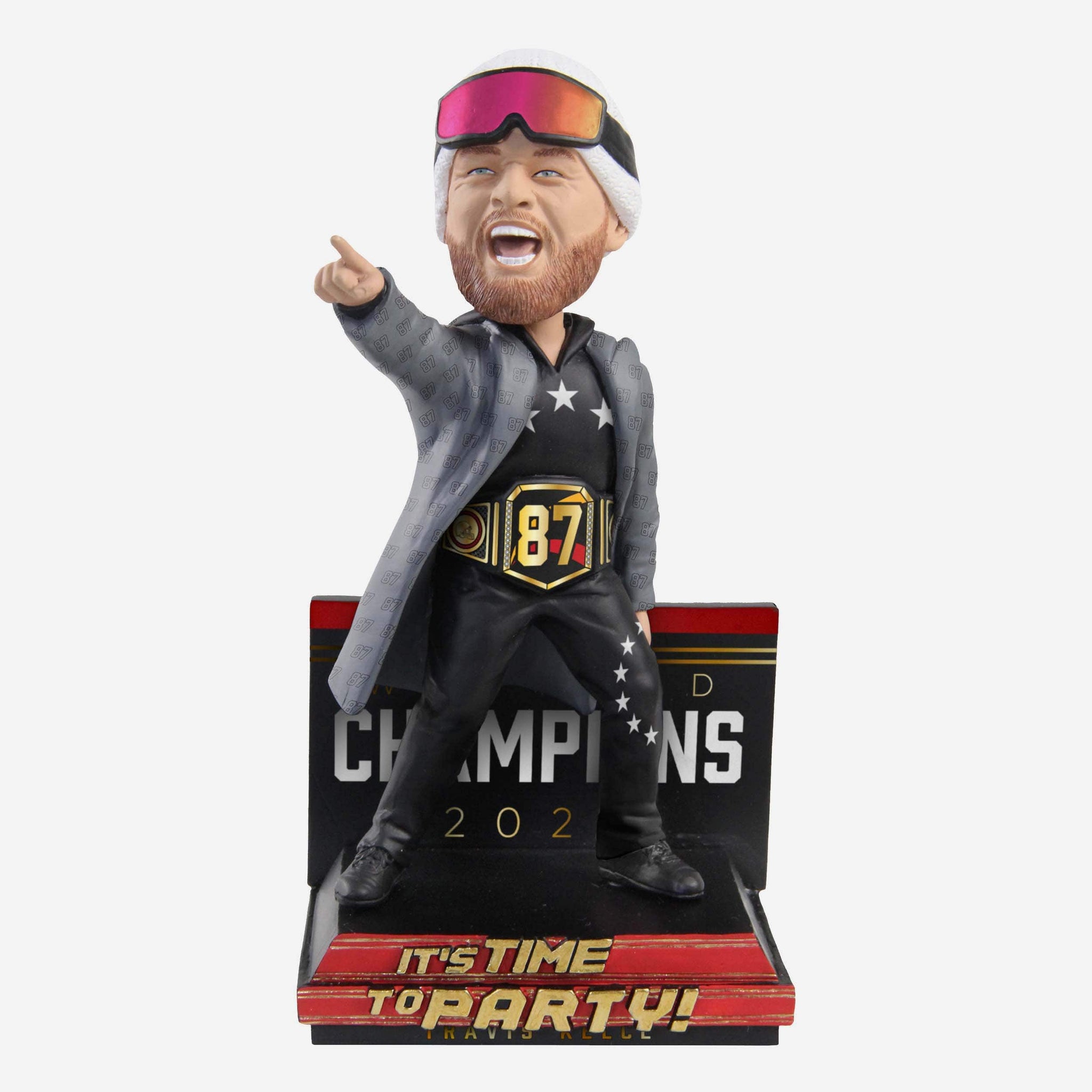 NEW FOCO Travis Kelce KC Chiefs Super Bowl LVII Champs Ring Bighead Bobble  NIB