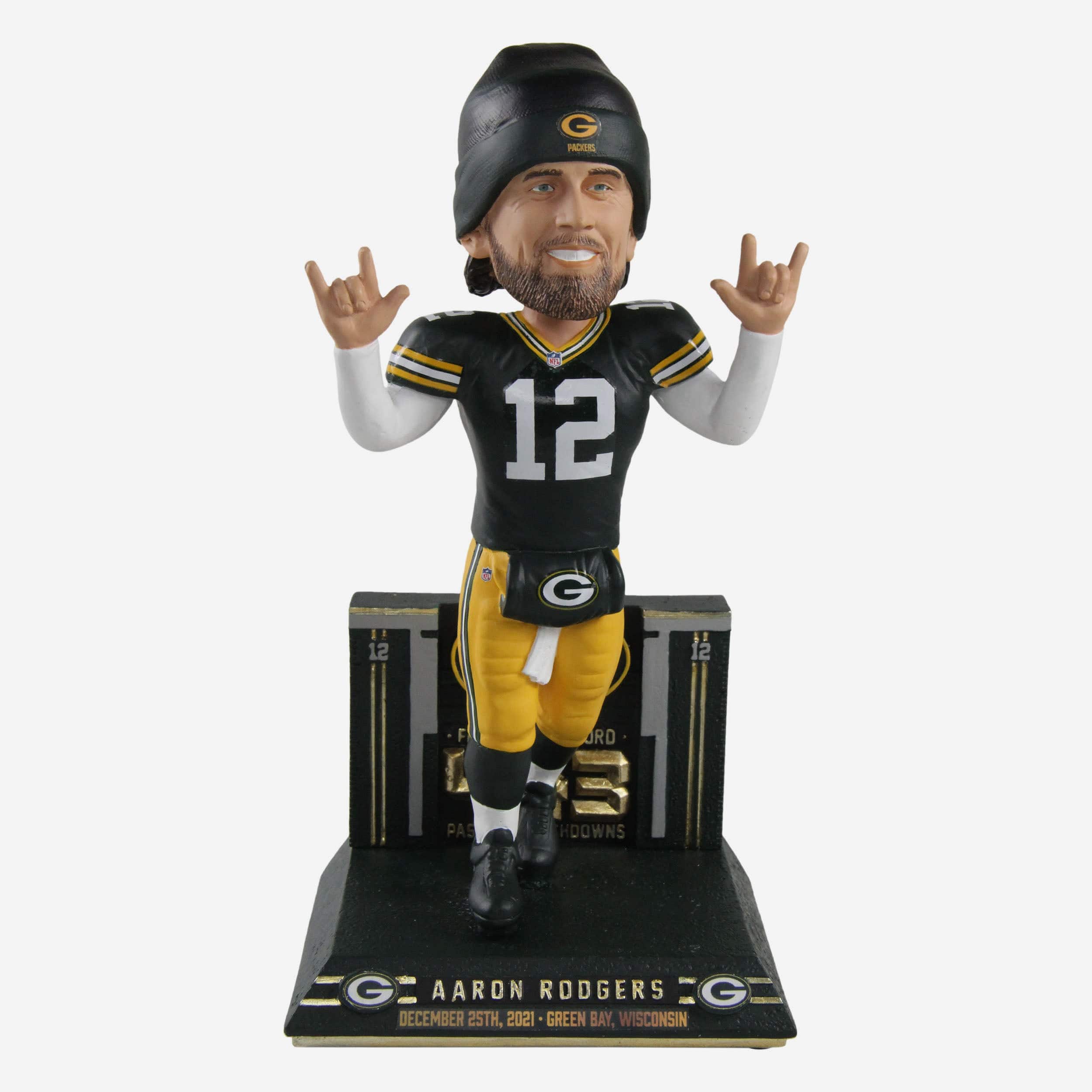 Aaron Rodgers Green Bay Packers On Fire Bobblehead FOCO