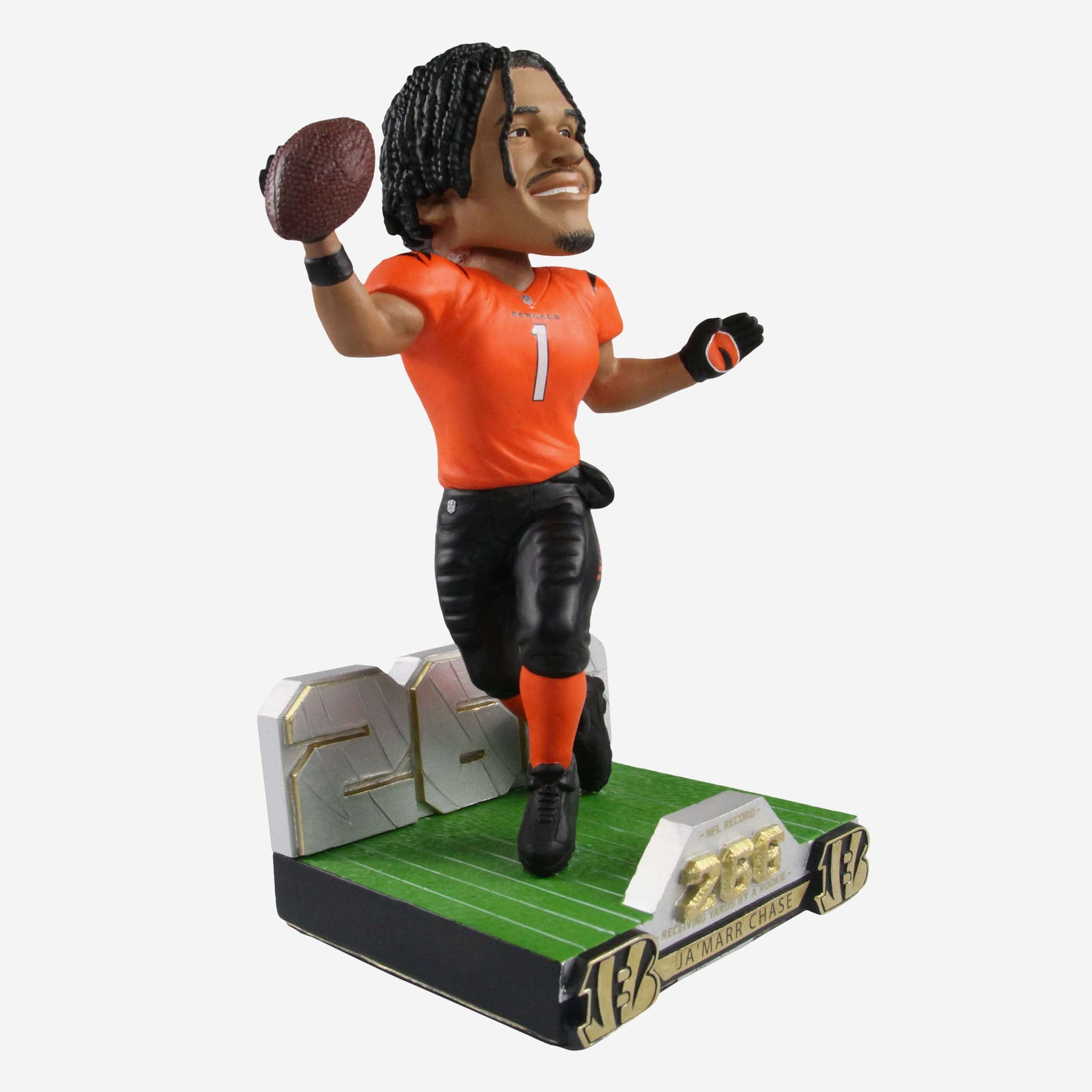 Ja'Marr Chase Cincinnati Bengals Field Stripe Mini Bighead Bobblehead FOCO