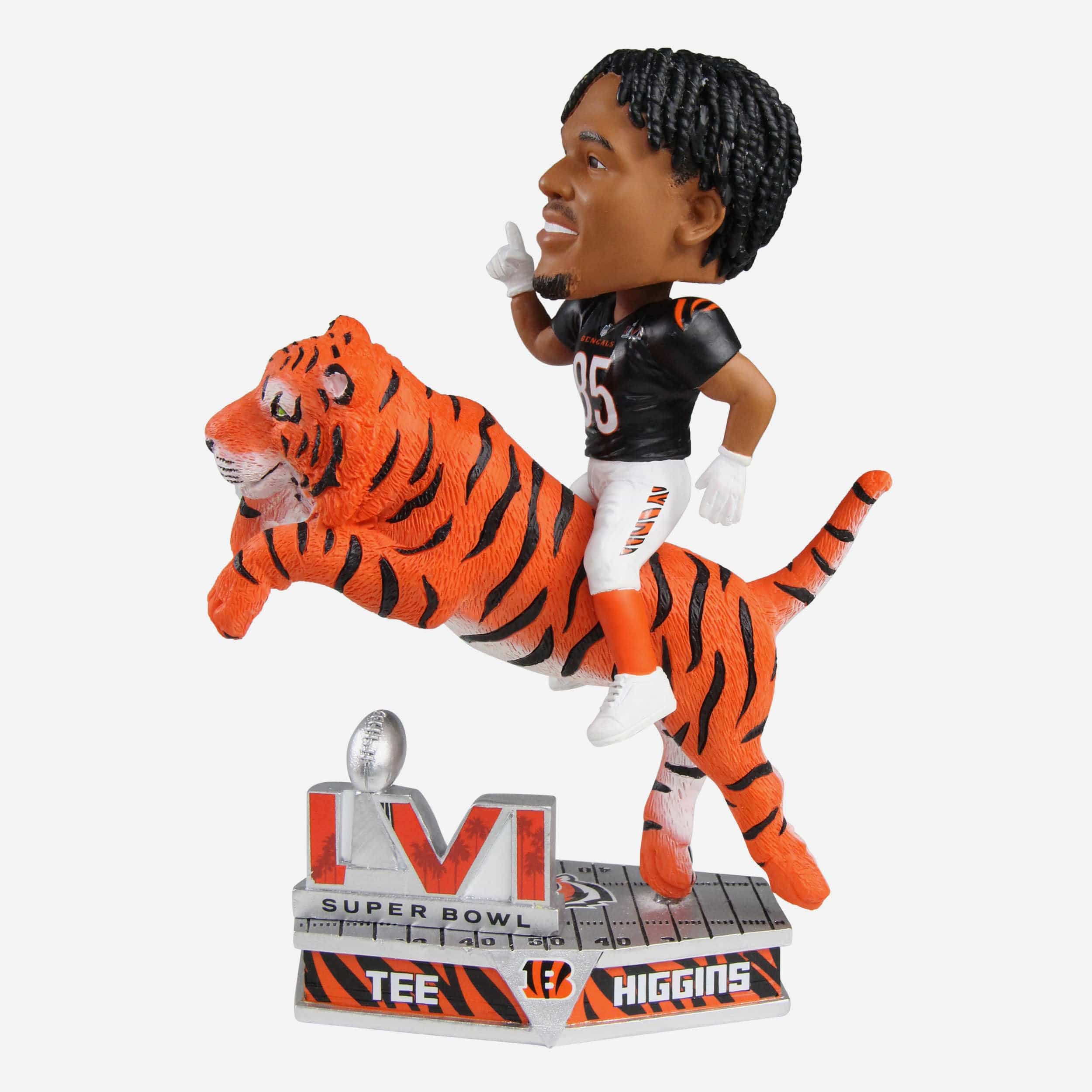 FOCO Bengals bobbleheads feature White Bengal Tiger uniforms, helmets