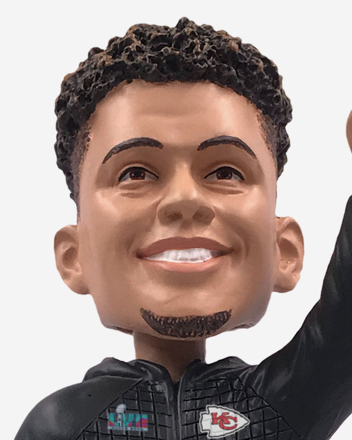 Patrick Mahomes Kansas City Chiefs Super Bowl LVII Outfit Bobblehead FOCO - FOCO.com