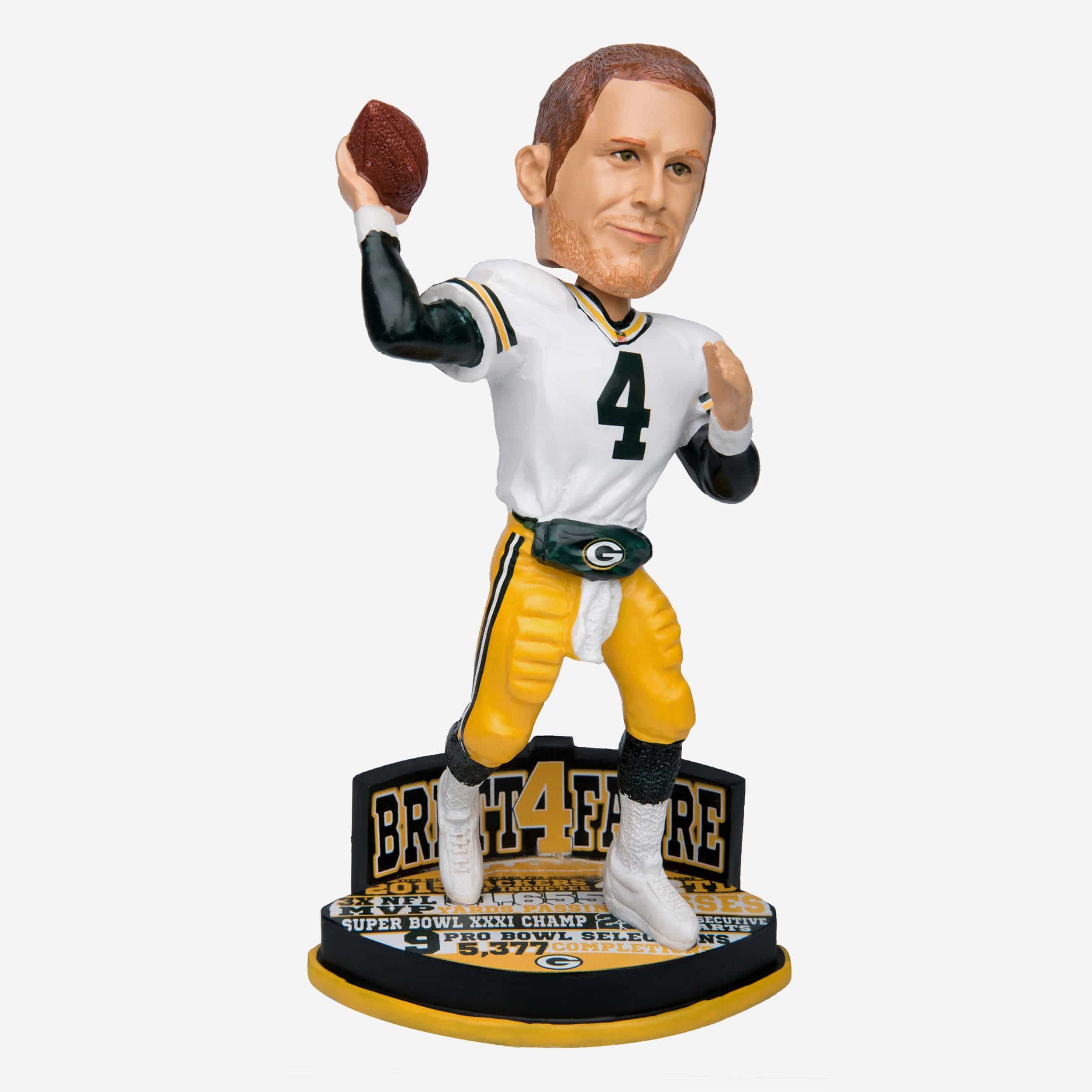 Brett Favre Green Bay Packers Career Stats Base Bobblehead FOCO –  Bobbletopia