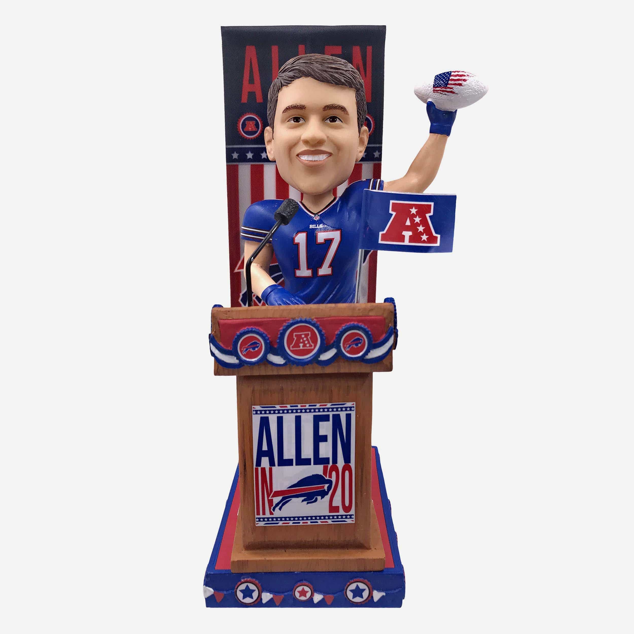 Josh Allen (Buffalo Bills) Sideline Jacket w/Hat CLARKtoys Exclusive  Bobblehead - CLARKtoys