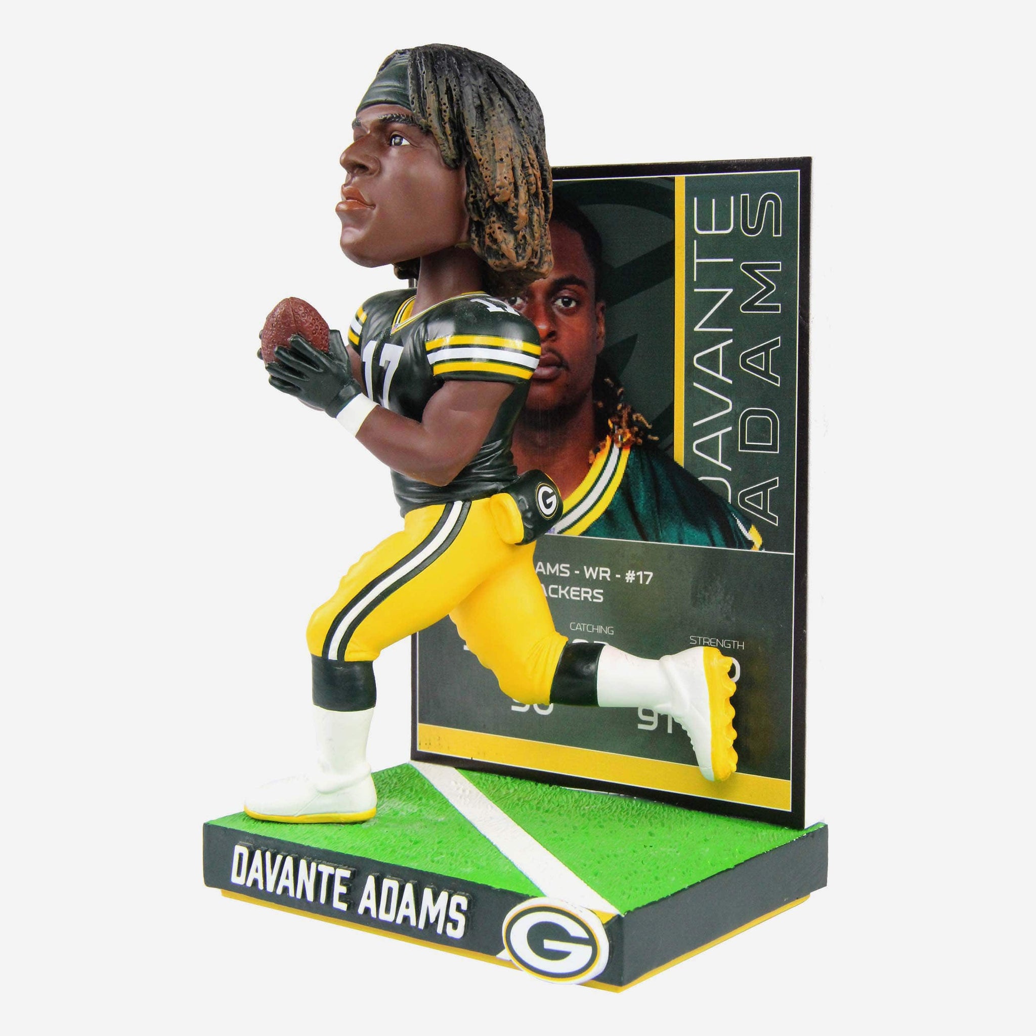 Davante Adams Green Bay Packers Ratings Card Bobblehead – National