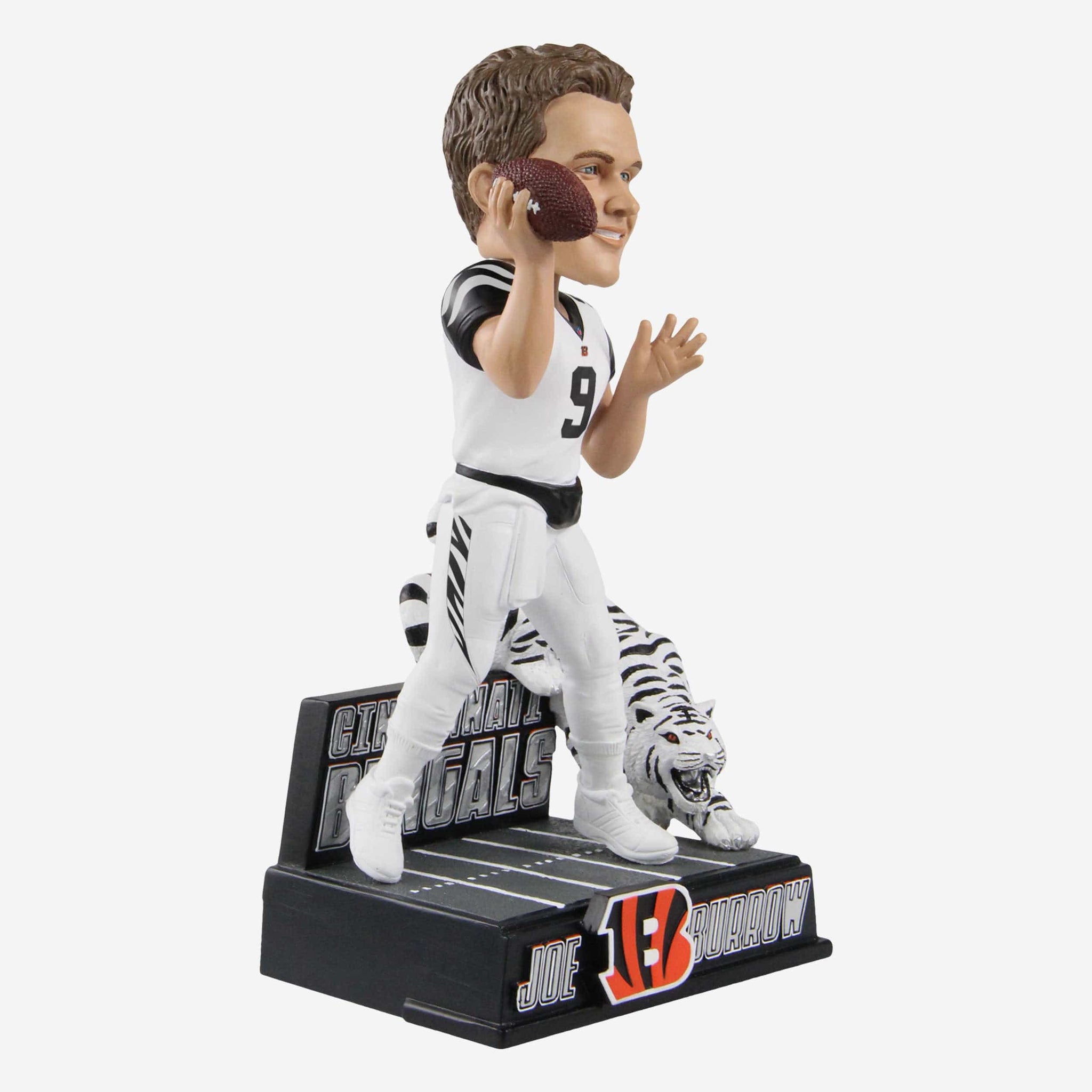 FOCO Bengals bobbleheads feature White Bengal Tiger uniforms, helmets