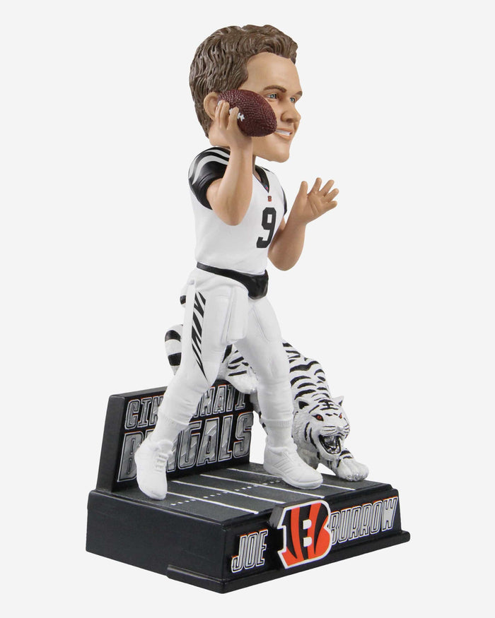 Joe Burrow Cincinnati Bengals White Tiger Bobblehead FOCO - FOCO.com