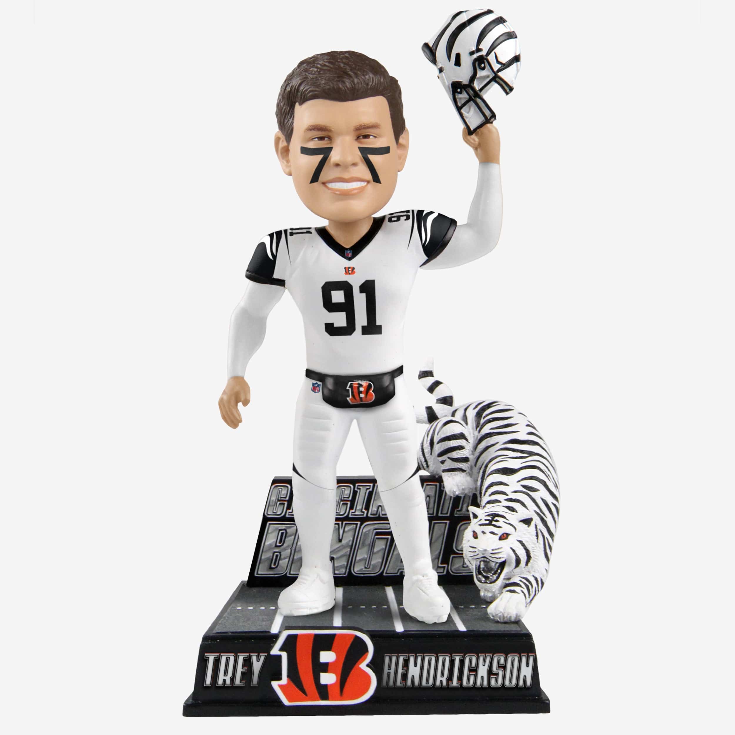 Trey Hendrickson Cincinnati Bengals White Tiger Bobblehead FOCO