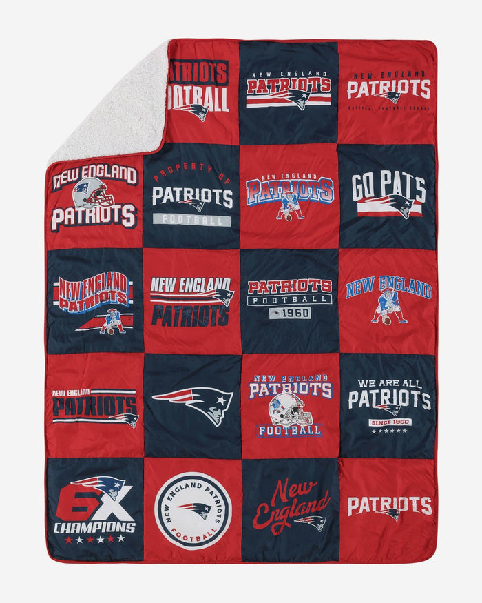 New England Patriots Team Pride Patches Quilt FOCO - FOCO.com