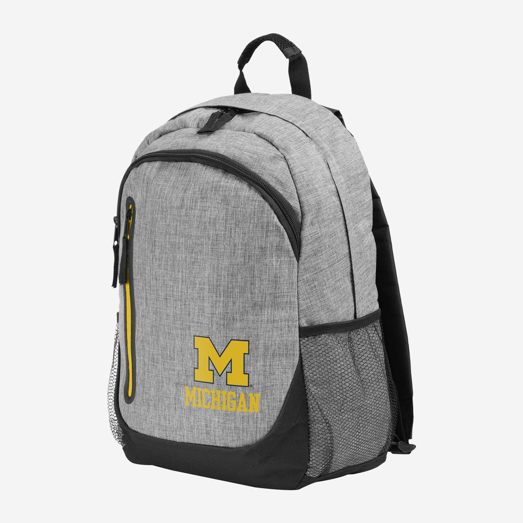 Michigan Wolverines Heather Grey Bold Color Backpack FOCO