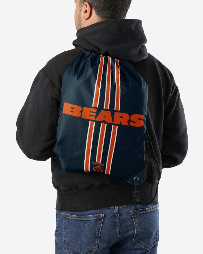 Chicago Bears Team Stripe Wordmark Drawstring Backpack FOCO - FOCO.com