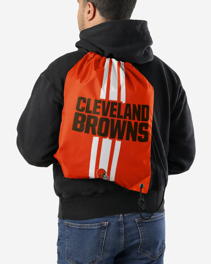 Cleveland Browns Team Stripe Wordmark Drawstring Backpack FOCO - FOCO.com