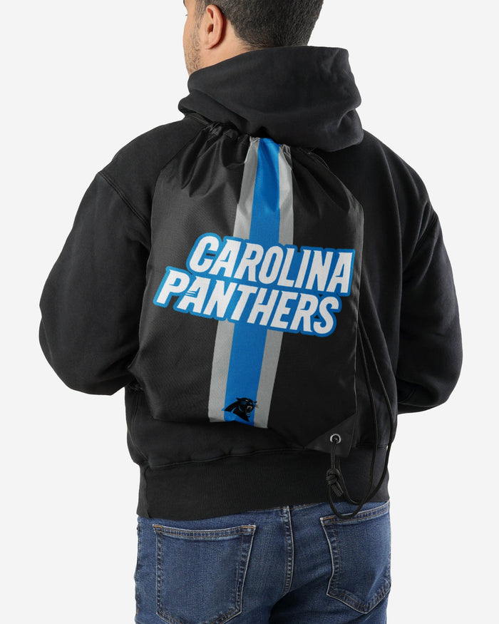 Carolina Panthers Team Stripe Wordmark Drawstring Backpack FOCO - FOCO.com