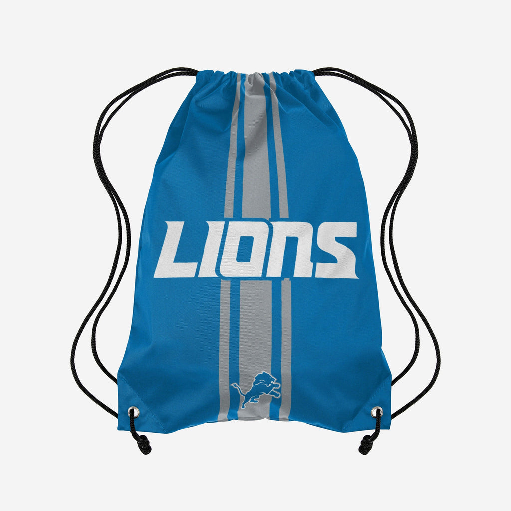 Detroit Lions Team Stripe Wordmark Drawstring Backpack FOCO - FOCO.com