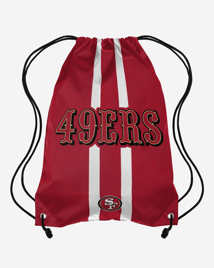 San Francisco 49ers Team Stripe Wordmark Drawstring Backpack FOCO - FOCO.com