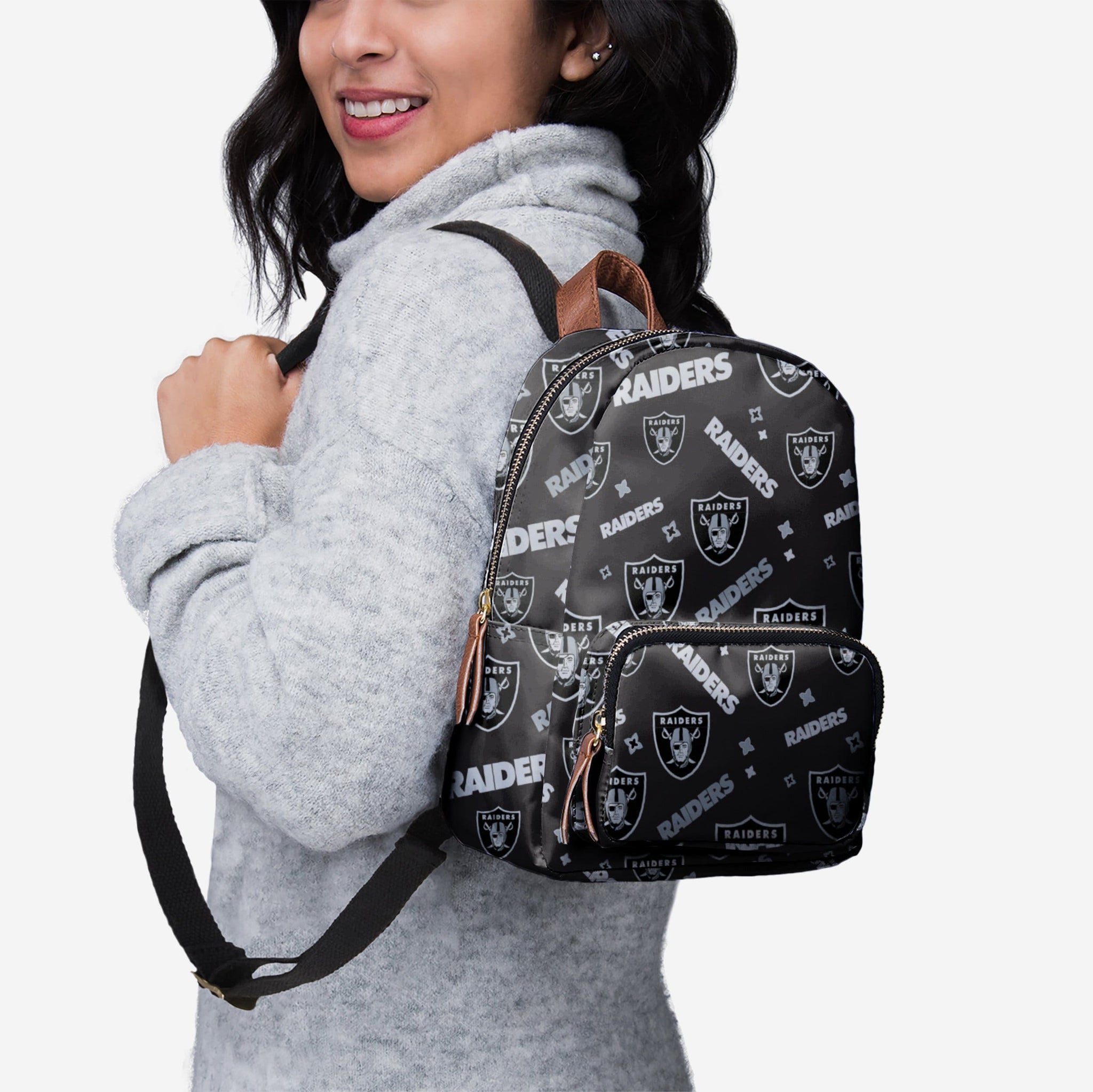 Product Detail  RAIDERS ALL OVER PRINT SILVER MINI BACKPACK