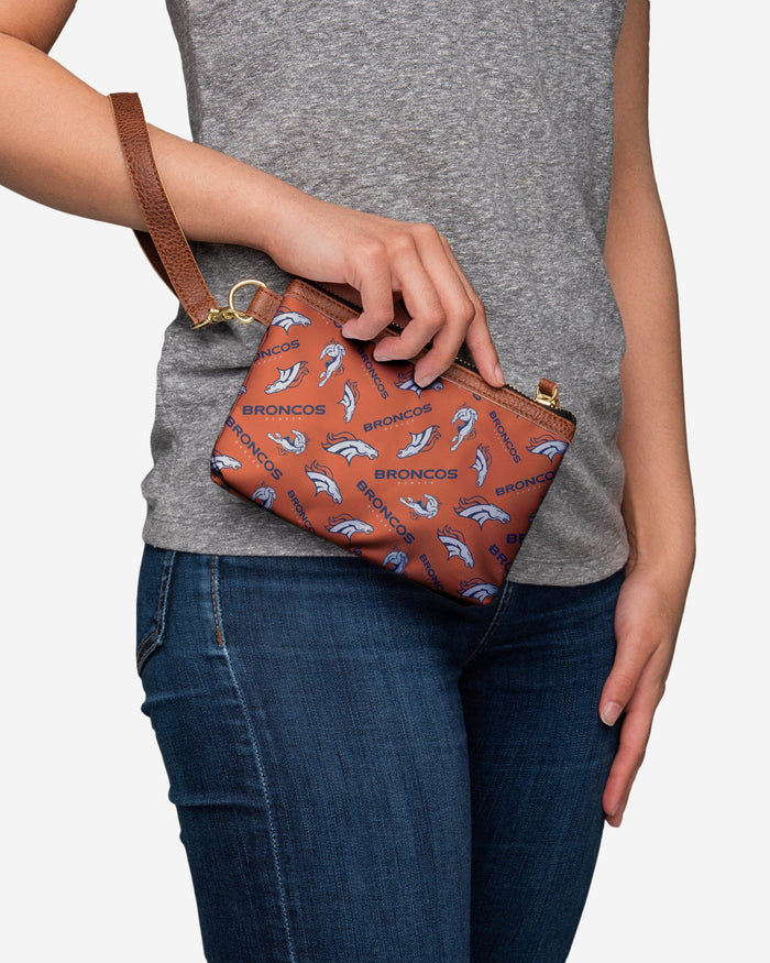 Denver Broncos Printed Collection Repeat Logo Wristlet FOCO - FOCO.com