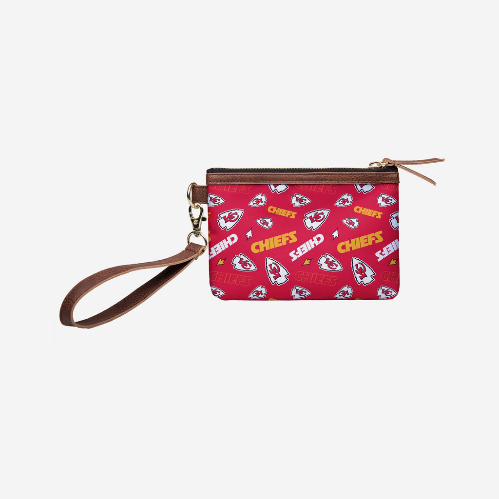 Kansas City Chiefs Printed Collection Repeat Logo Wristlet FOCO - FOCO.com