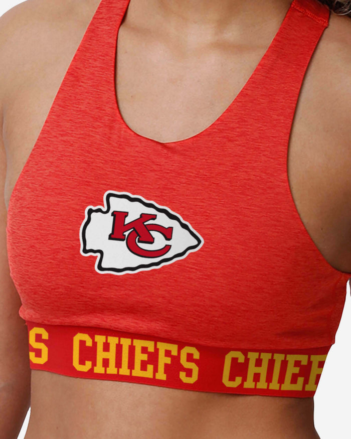 Kansas City Chiefs Womens Team Color Static Sports Bra FOCO - FOCO.com