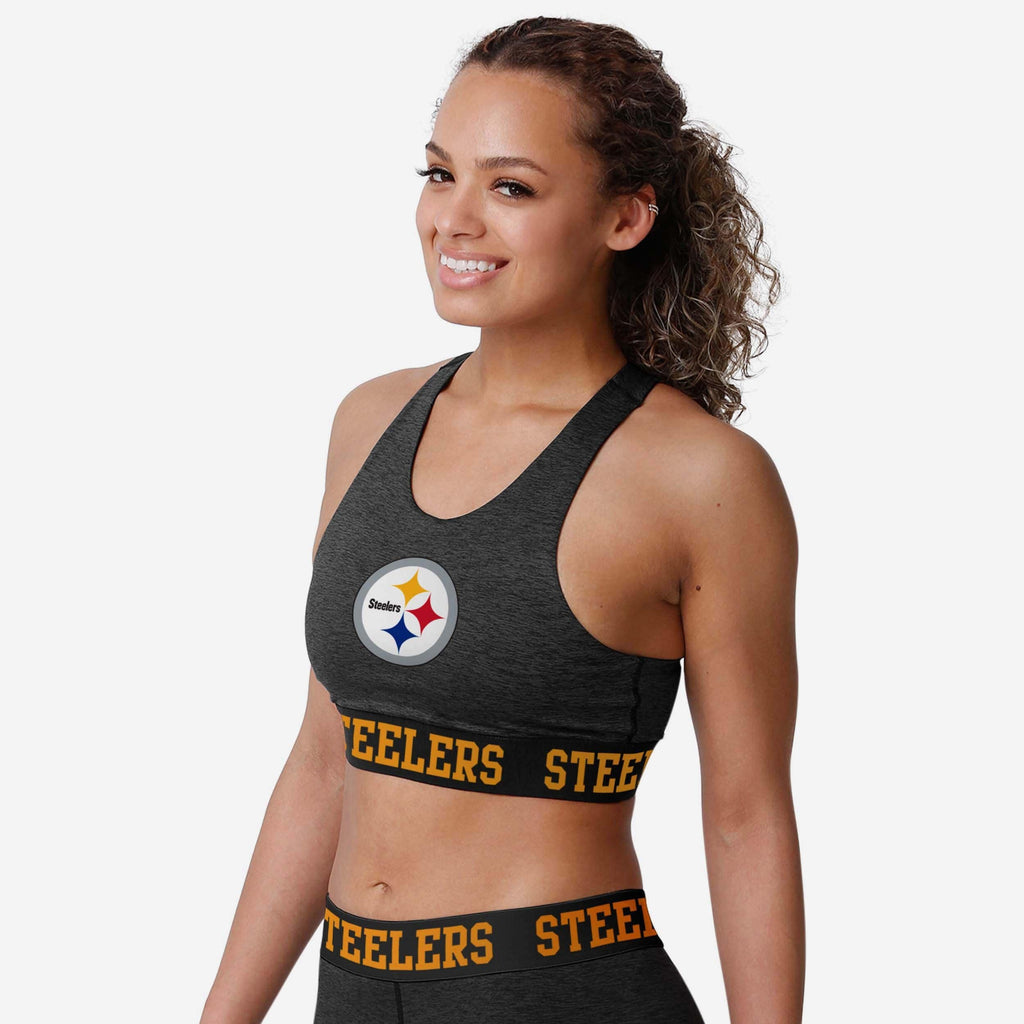 Pittsburgh Steelers Womens Team Color Static Sports Bra FOCO S - FOCO.com