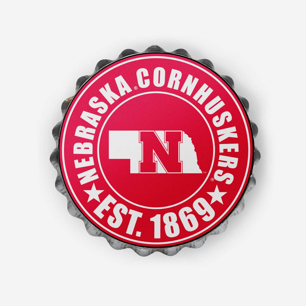 Nebraska Cornhuskers Bottle Cap Wall Sign FOCO - FOCO.com